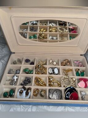 Vintage Earring Lot Clip Ons Pierced Enamel,  Gold & Silver Tone 24 Pair